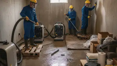 Basement flood cleanup in Stockton, CA for water-damage restoration service