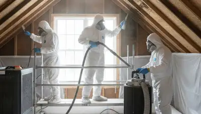 Stockton, CA water damage team removing mold from a home after moisture damage