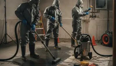 Sewer backup cleanup crew in Stockton, CA restoring a home after sewage overflow