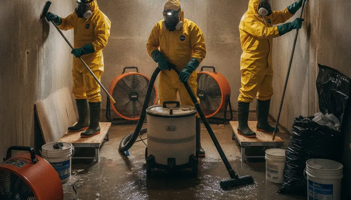 Sewer backup cleanup in Stockton, CA by water damage professionals at a home service call