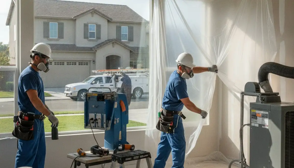 Water damage restoration team in Stockton, CA handling emergency cleanup and drying services
