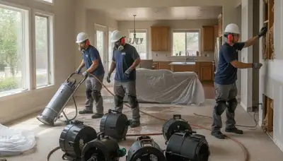 Water damage restoration team in Stockton, CA providing emergency cleanup and drying services