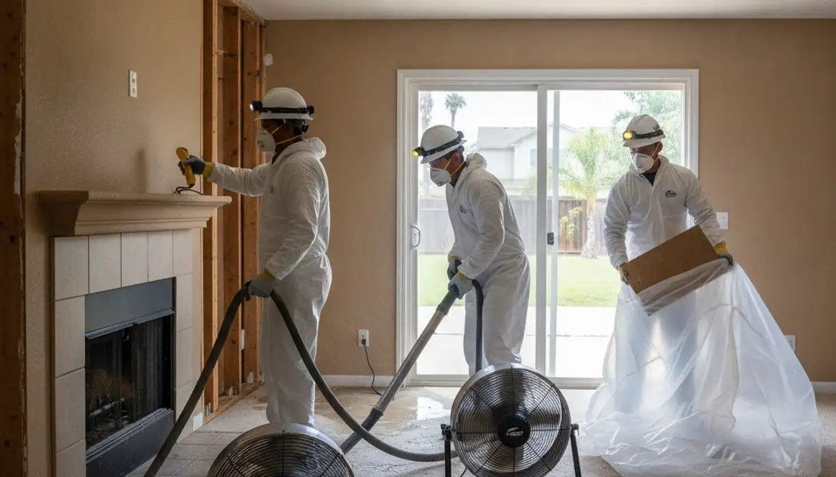 Water damage restoration team in Stockton, CA providing professional cleanup and drying services