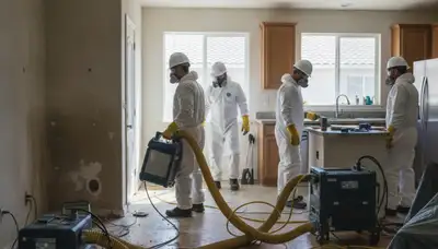 Water damage restoration team in Stockton, CA providing emergency water removal and cleanup