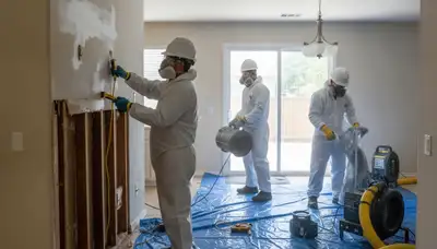 Water damage restoration team in Stockton, CA providing emergency cleanup and drying services