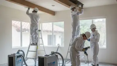 Water damage restoration team in Stockton, CA providing emergency cleanup and drying services