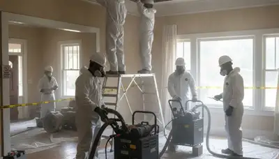 Water damage restoration team serving Stockton, CA with professional cleanup and drying equipment