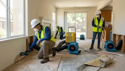 Water damage restoration team in Stockton, CA providing emergency cleanup and drying services